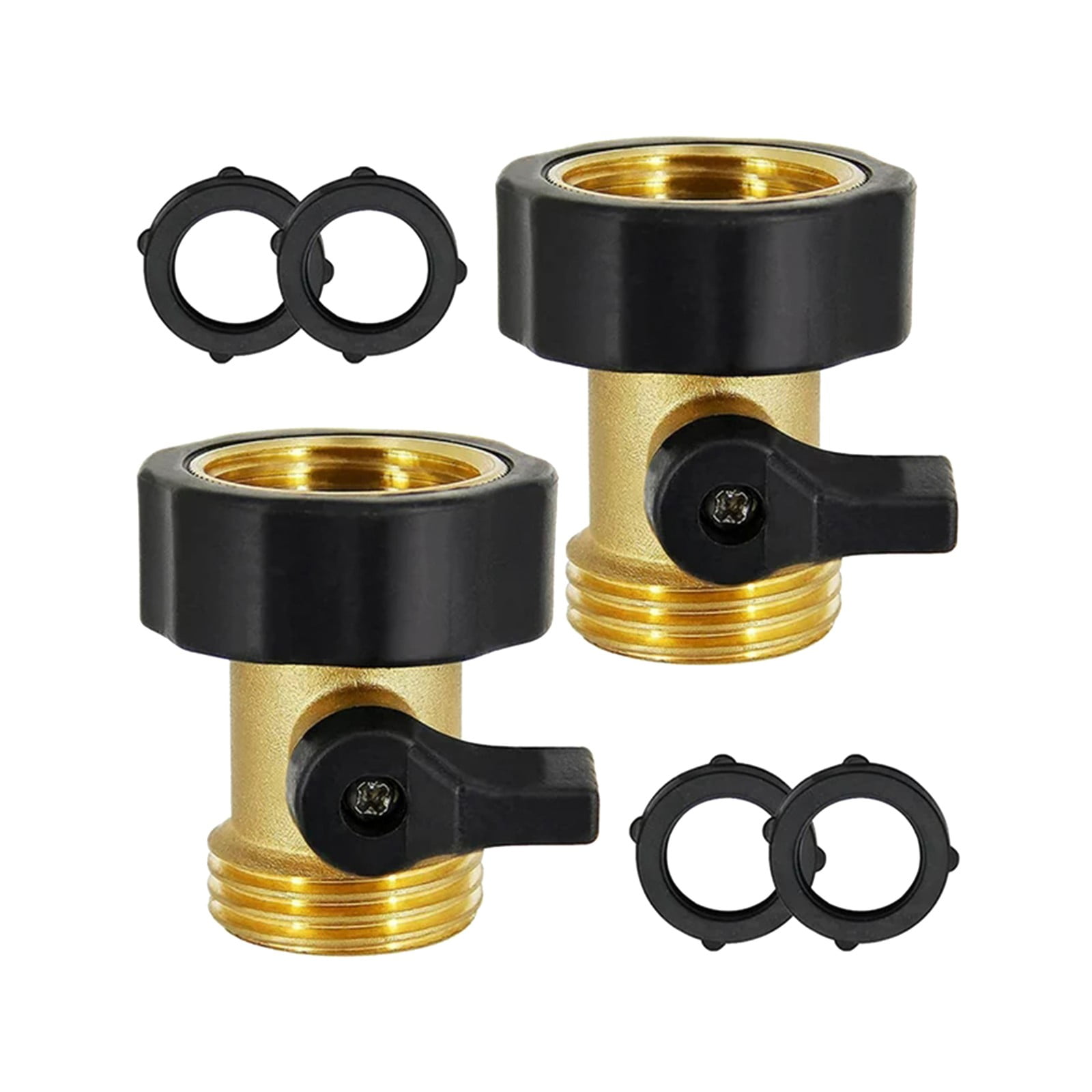 Heavy Duty Brass Shut Off Garden Hose Connector Water Hose Shut Off