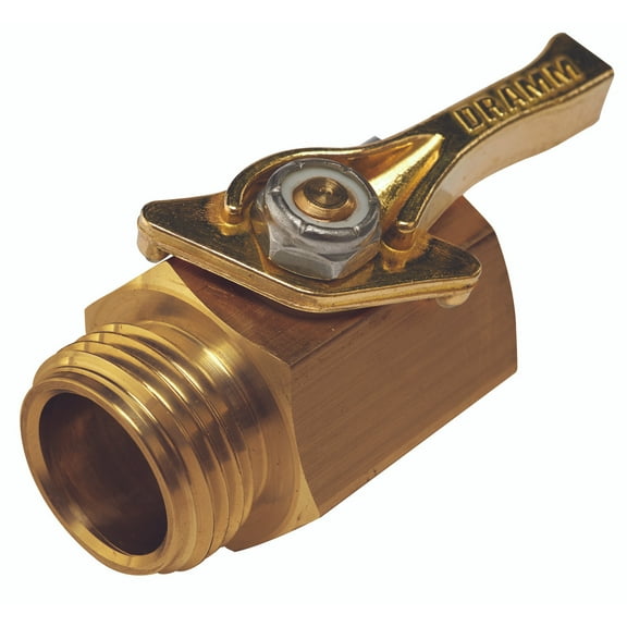Heavy-Duty Brass Shut-off Valve - Quarter Turn Shut-Off - 1 Valve by Dramm