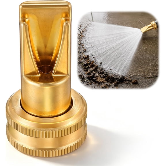 Heavy-Duty Brass Sweeper Nozzle, High Water Broom for Garden Hose, Durable Solid Fan Nozzles, High Hose Nozzles For Cleaning, Fits Standard 3/4" Garden Fit for Driveway, Patio
