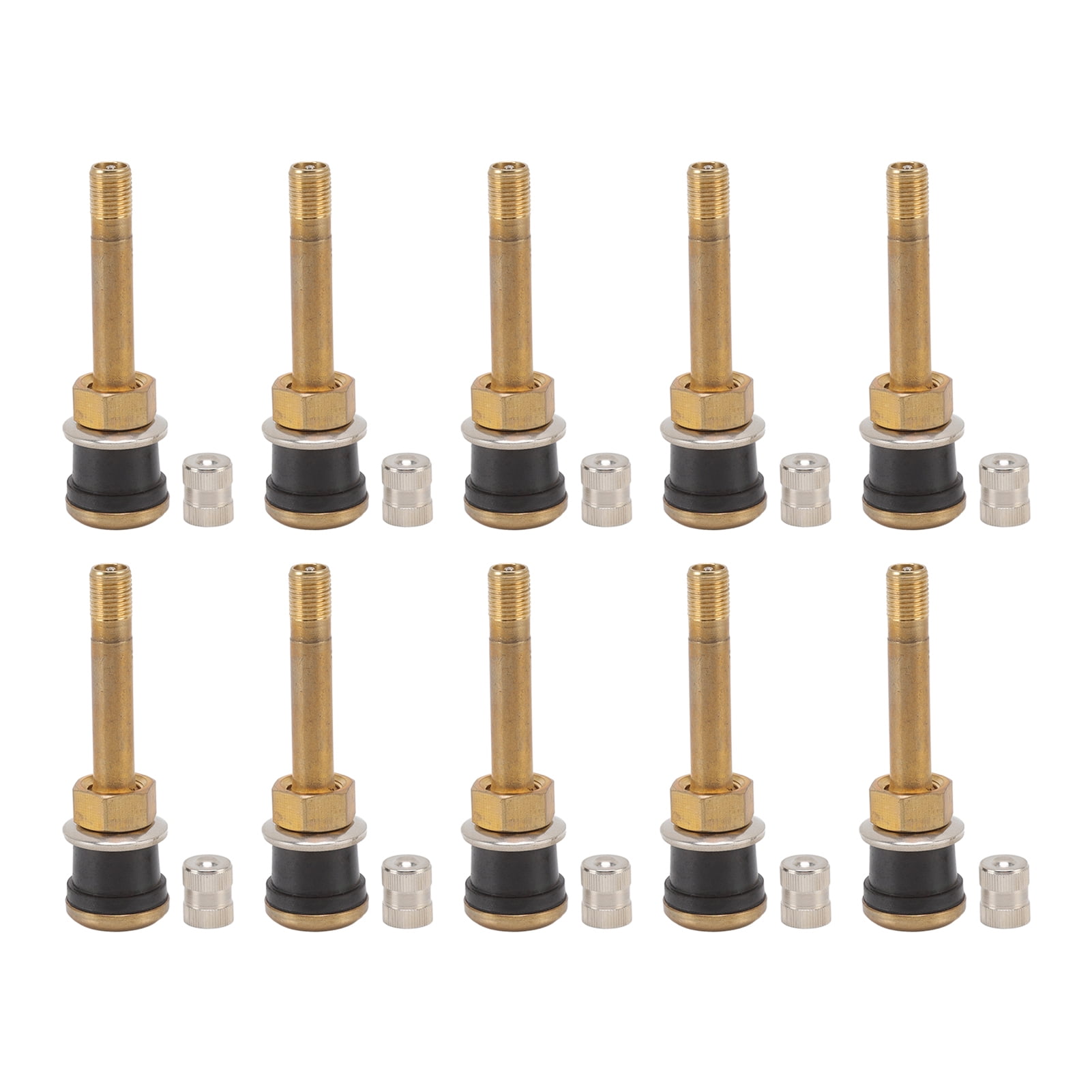 Heavy Duty Brass Valve Stems 10 Pcs Straight Clampin Tubeless Truck