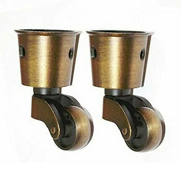 Heavy Duty Brass Vintage Antique Ball Caster Wheels, Metal Vintage Swivel Ensures Easy Furniture Movement And Floor Protection