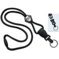 thumbnail image 1 of Heavy Duty Breakaway Lanyard with Detachable Key Ring - Long, Round Neck Cord Badge Holder Keychain - Adjustable Slider & Quick Release Clip for Easy Key Card Access by Specialist ID (Black), 1 of 5