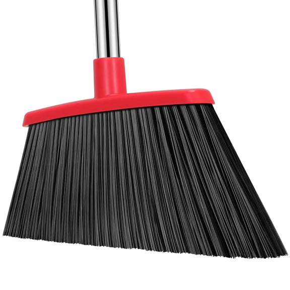 Heavy Duty Broom, 55 Inch Long Handle Outdoor Large Angle Brooms, Commercial Broom for Sweeping Indoor, for Home Garage Kitchen Office Courtyard Lobby Patio Lawn Concrete(Grey&White)