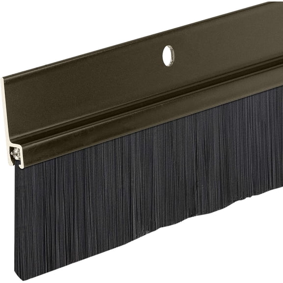 Randall Manufacturing Weather Stripping for Doors with Aluminum Holder & 2 Polypropylene Bristles, Door Sweep Brush, 4 ft