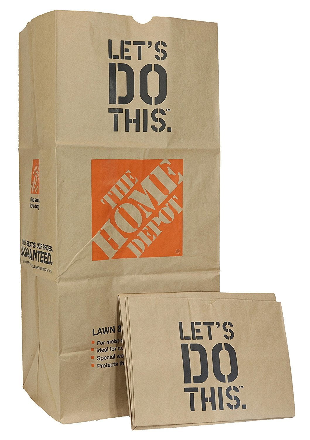 Heavy Duty Brown Paper Lawn and Refuse Bags for Home and Garden 49022, 30 gal (Pack of 5)