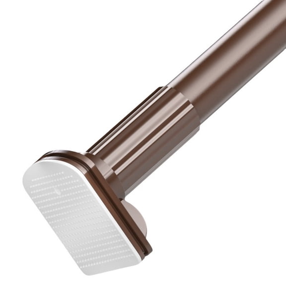 Heavy Duty Brown Spring Tension Curtain Rod | 43-63 Inch Adjustable No Drill Carbon Steel Rod – Extendable with 39-Inch & 20-Inch Extension Rods for Bedroom, Living Room, Bathroom