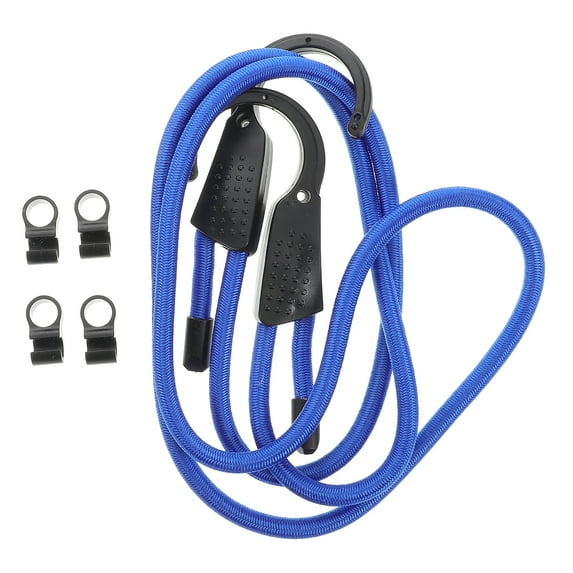 CIMAXIC Bungee Cords With Hooks Retractable Design Elastic Rope Blue 1Set For Travel