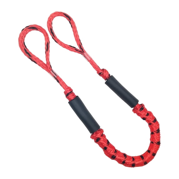 Heavy Duty Bungee Dock Line for Boats and Marine Craft Elastic Mooring Rope with Foam Float for Jet Ski Pontoon and Kayak Red Dot