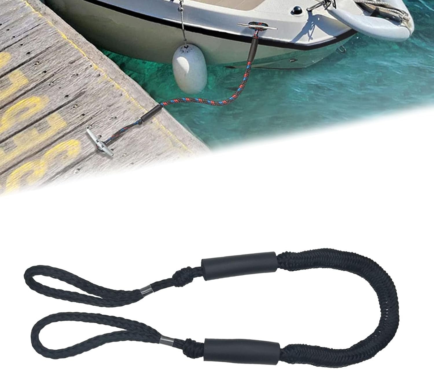 Heavy-Duty Bungee Dock Lines, Shock Absorbent Mooring Ropes, 4Ft ...
