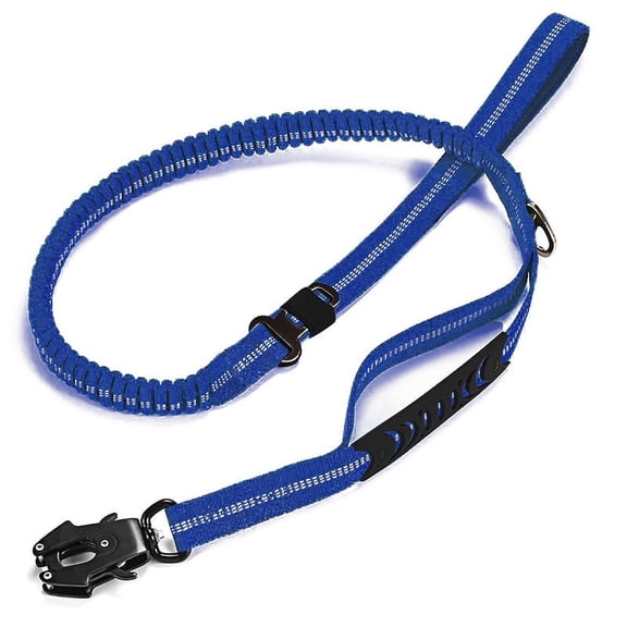 Heavy Duty Bungee Dog Leash with Reflective Stitching, Shock Absorbing No Pull Dog Leash with Dual Padded Handles & Car Safety Buckle, 4FT-6FT Stretchable Training Leash for Medium Large Dogs