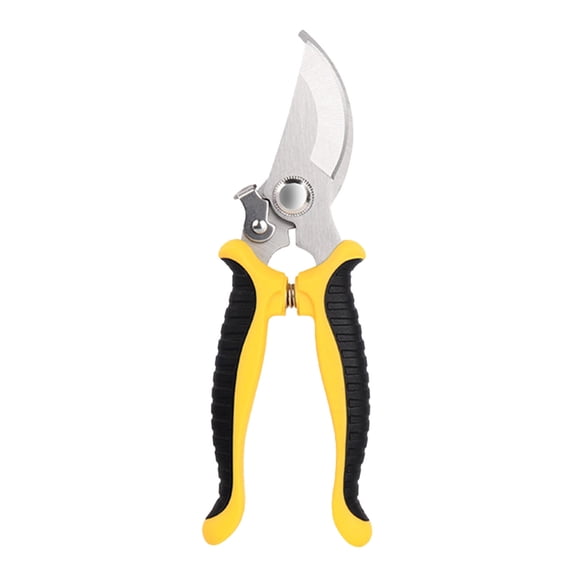 Heavy Duty Bypass Pruning Shears, Anti-Slip Handheld Garden Clippers with Premium Stainless Steel Blades, Sharp Cutting Tool for Bush Shaping, Twig Trimming and Outdoor Plant Care-(Yellow)