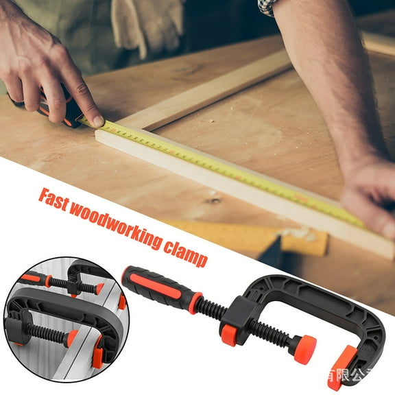 Heavy Duty C-Clamps for Woodworking - Quick-Grip Clamps with Strong Clamping Force, Ideal for DIY Projects, Carpentry, Welding & Home Repairs - Rubber Coated for Secure Hold