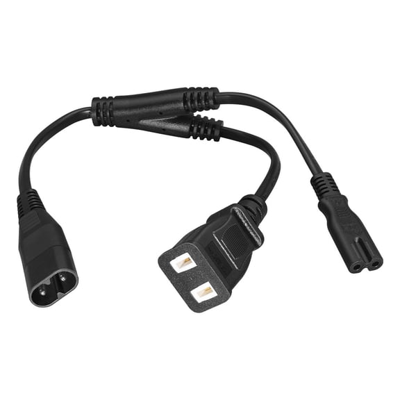 Heavy Duty C8 To 7 Power Splitter Cord With Double Outlets For Electronic Equipment