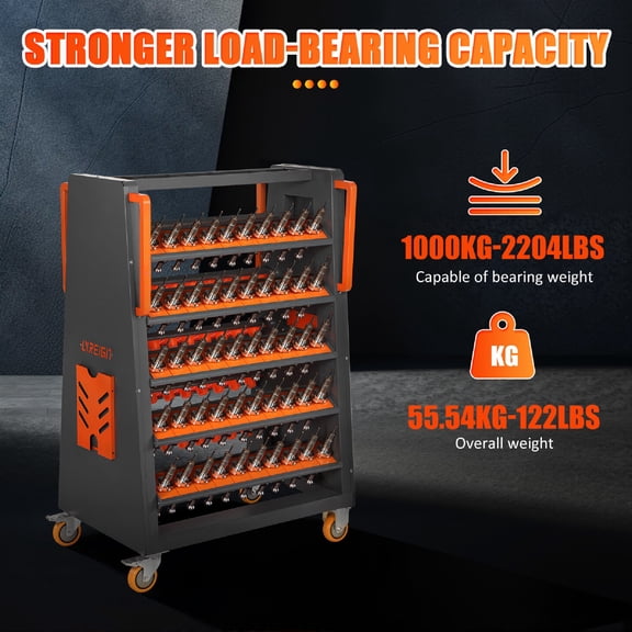 Heavy Duty CNC Tool Rolling Cart: 10 Layer Mechanic Tool Organizer with Wheels - 100 Capacity Utility Cart for Workshop Garage Auto Repair