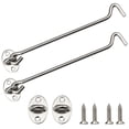 thumbnail image 1 of Heavy Duty Cabin Hook Set, Stainless Steel Privacy Lock For Sliding Barn Door, Reinforced Lock Buckle With Customized Rivets, Anti-Rust Silent Holder For Courtyard Bedroom Garden, 1 of 5