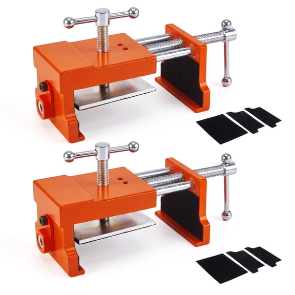 Heavy Duty Cabinet Installation Clamp Set – Aluminum & Steel Hardware Jig with EVA Pads & Drill Guides – Frame Alignment for Woodworking – 2-Pack – 2-piece set