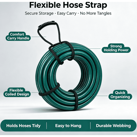 Heavy Duty Cable Organizer Strap, 24 Inch Adjustable Cord Wrap with Carry Handle, Reusable Cable Management Strap for Extension Cords, Power Cables, Tools and Workshop Storage