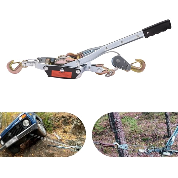 Heavy Duty Cable Winch Puller, 5 Ton Capacity with 9.84ft Steel Rope, Manual Ratchet System, for Towing and Lifting Tasks