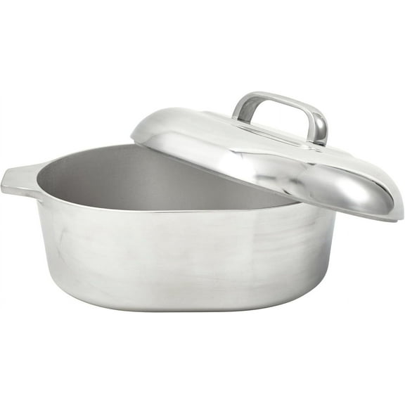 Heavy Duty Cajun Oval Aluminum Roaster 15, Silver