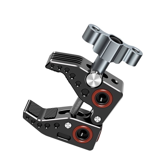 Heavy Duty Camera C Clamp Super Clamp for LED Monitor Lights Flash Microphone, Sturdy Aluminum Alloy Photography Mount Bracket with 1/4 and 3/8 Inch Screw Thread
