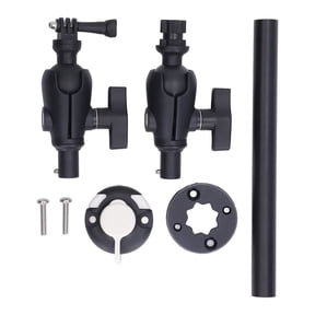 Heavy Duty Camera Mount Kit Angle Adjustable Tight Clamp Kayak Camera Mount Set with Extension Pole and Dual Ball Heads for Marine Canoes and Boats (12.60 inches / 32.0 cm)