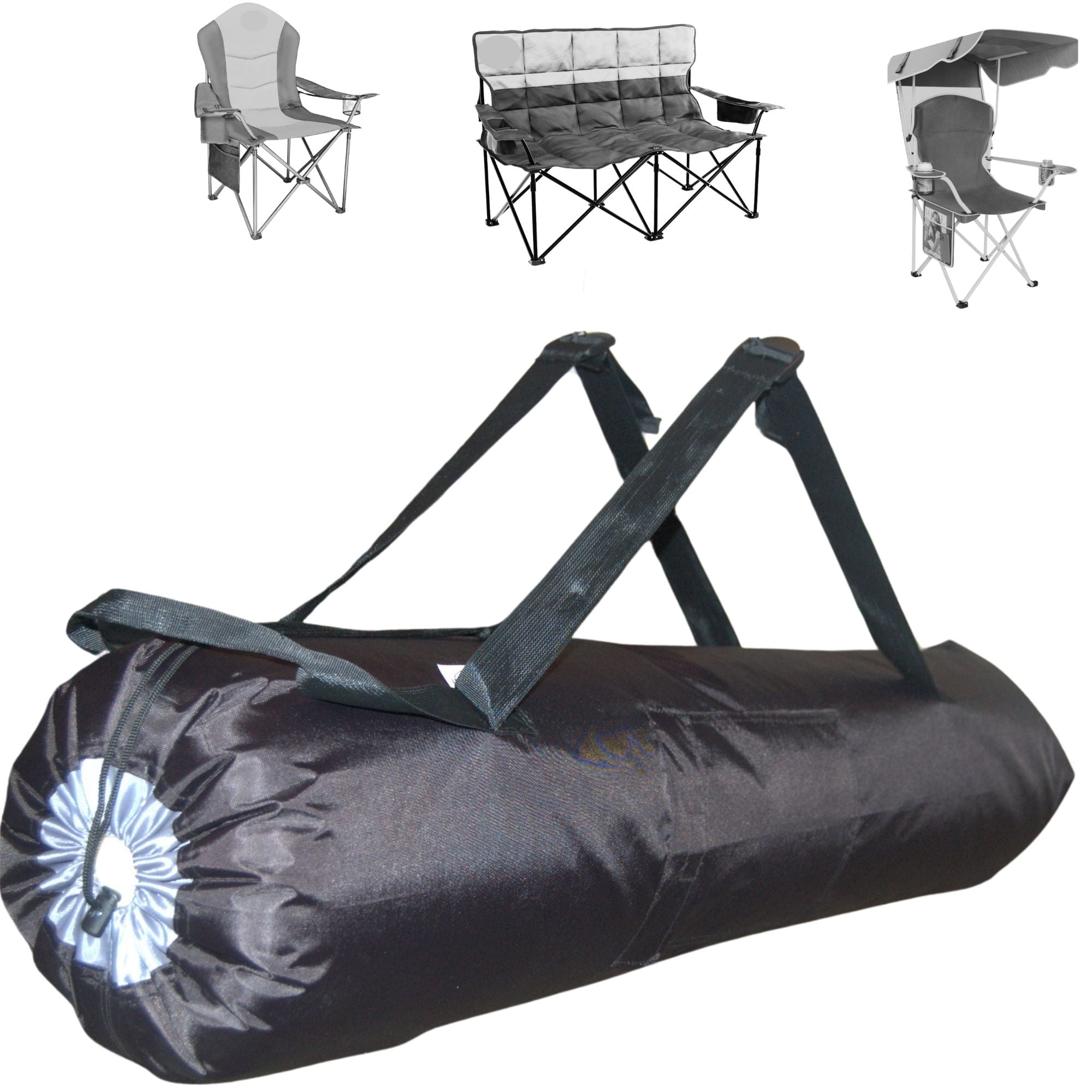 Camping Chair Bag. Bag For Beach, Portable, Foldable, Outdoor Chair 47"x11" (XL- 2 Packs) Heavy Duty - Walmart Supplies - View #2