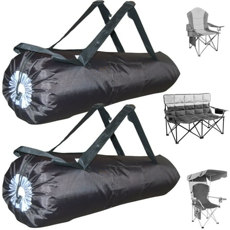 Heavy Duty Camping Chair Bag. Bag for Beach, Portable, Foldable, Outdoor Chair 43"x9" (L- 2 Packs)