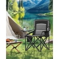 thumbnail image 1 of Heavy Duty Camping Chair with Cup Holder, High Backrest, Foam Padding, Foldable Design, 450 lb Weight Capacity for Outdoor, Ink Black, 1 of 7