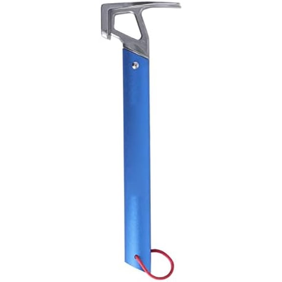 Heavy Duty Camping Claw Hammer, Stainless Steel Ox Horn Head Tent Stake Hammer Multifunction Building Camping Hammer for Hiking Backpacking Gardening (blue)