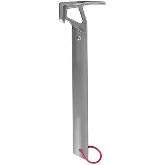 Heavy Duty Camping Claw Hammer, Stainless Steel Ox Horn Head Tent Stake Hammer Multifunction Building Camping Hammer for Hiking Backpacking Gardening (grey)