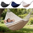 thumbnail image 1 of Heavy Duty Camping Hammock with Anti-Tip Spreader Bars – Portable Nylon Double Hammock for Outdoor Travel, Beach, Backyard, and Patio Relaxation, 1 of 6