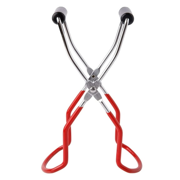 Heavy Duty Canning Jar Lifter Stainless Steel Tongs with Vinyl Coated Handle for Mason Jelly Preserving Jars, Red