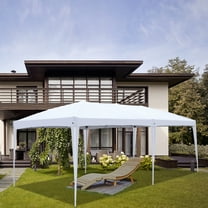 Heavy Duty Canopy Tent, SYNGAR 9.8' x 19.7' Outdoor Extra Large Tent, Patio Waterproof Gazebo Shelter, Folding Camping Party Tent with 4 Removable Sidewalls, for Backyard, Garden, Lawn, White, D7366