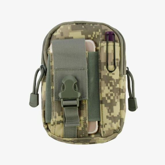 Heavy Duty Canvas Sports Activity Waist Pack Pocket Belt for Samsung Galaxy S9, Mega 2, Note 4, Note 3, i527 Mega, Note 9, A7 2018, S9+, S8 Active, C7 Pro, S7 Plus (ACU) + MND Mini Stylus