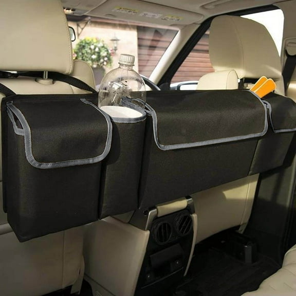 Heavy-Duty Car Backseat Organizer with Built-In Cooler & Anti-Sag Design, 600D Polyester Trunk Storage Bag for Small Cars, Space-Saving, Splash-Proof & Foldable Multicolor