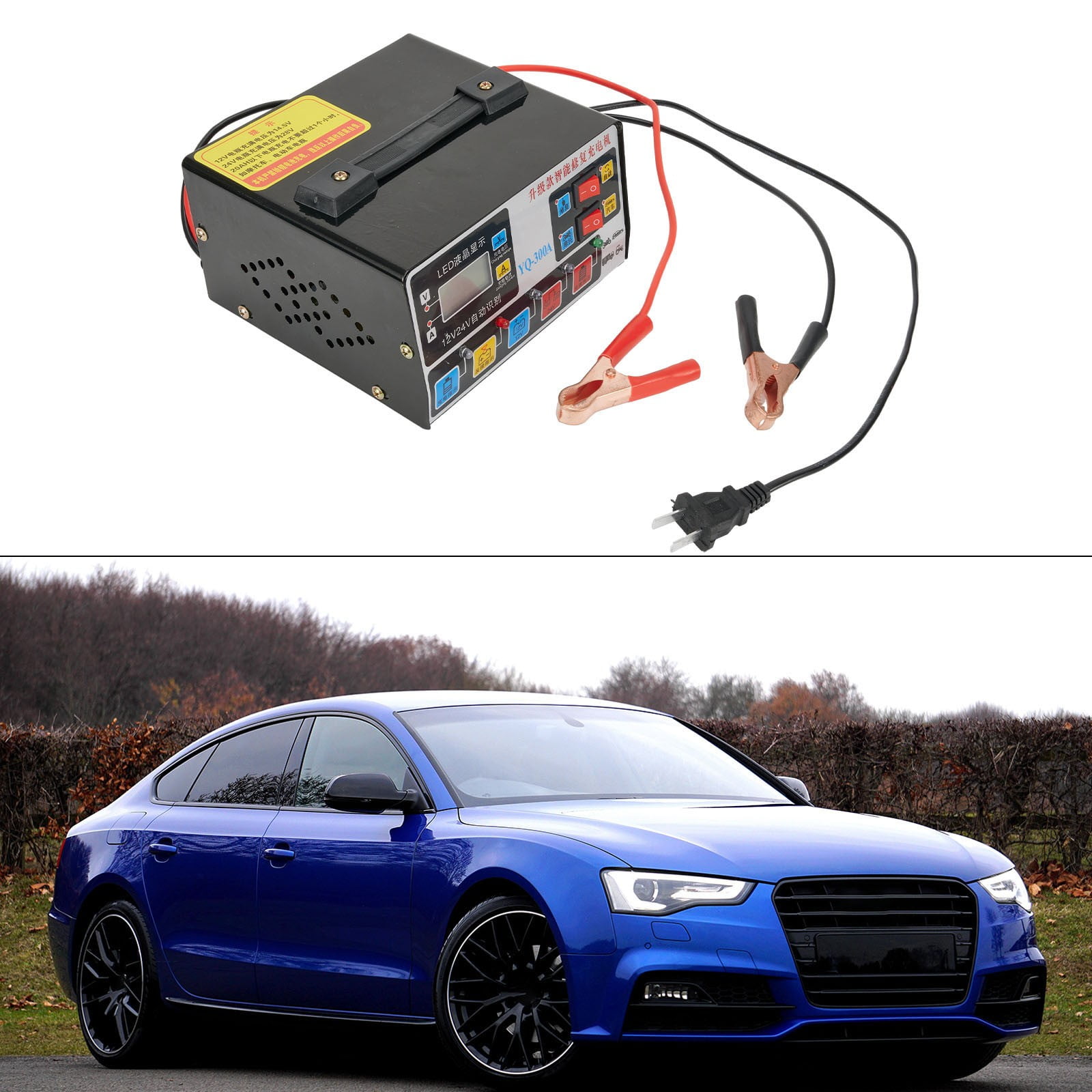 Heavy Duty Car Battery Charger with Pulse Repair & Maintenance 12V/24V
