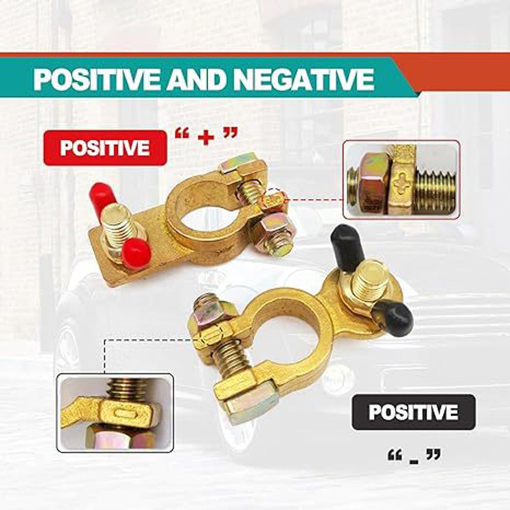 Heavy Duty Car Battery Terminal Connectors 2Pcs Set For Secure Top Post ...