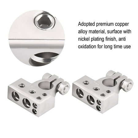 Heavy Duty Car Battery Terminal Positive & Negative Connector Clamps with Cover Fits 0/1 2 4 8 AWG Gauge (2 Packs / 10 inches)