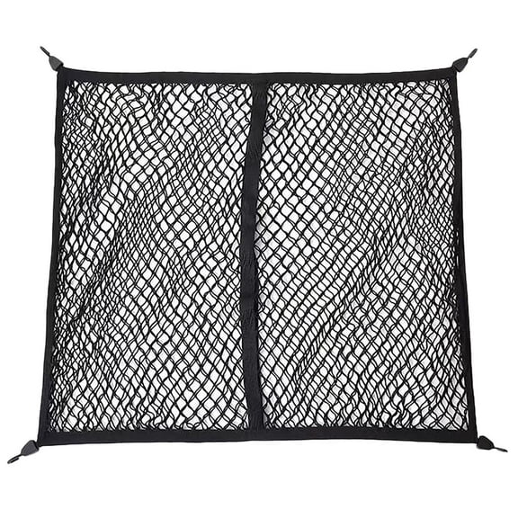 Heavy Duty Car Cargo Net Organizer with Hooks Universal Stretchable Trunk Storage Net for Cars, Trucks | Envelope Style Elastic Mesh for Secure Vehicle Interior Organization（47*47Inch,Double layer）