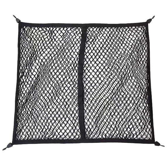 Heavy Duty Car Cargo Net Organizer with Hooks Universal Stretchable Trunk Storage Net for Cars, Trucks | Envelope Style Elastic Mesh for Secure Vehicle Interior Organization(47*47Inch,Double layer)