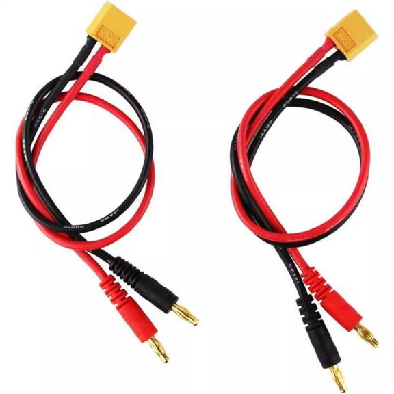 Heavy Duty Car Charging Cable XT60 Male To 4mm Bullets Plugs 30CM 14AWG For Drones Batteries And Hobbyist Applications