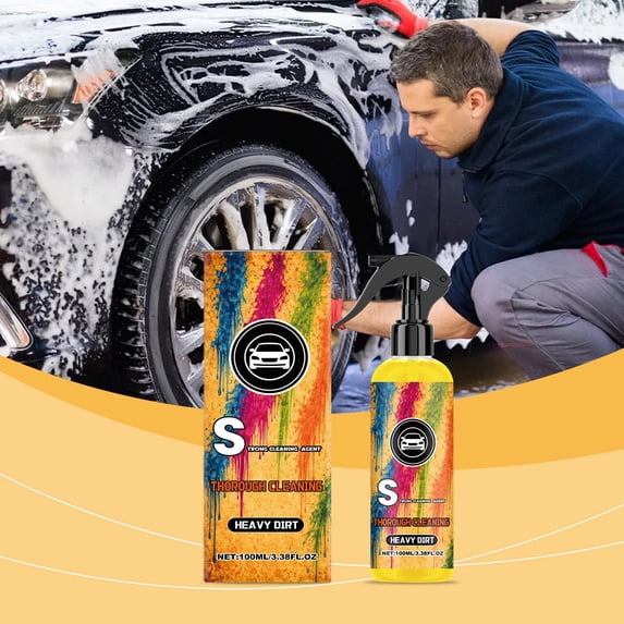 Heavy Duty Car Cleaner Degreaser 100ml – Multi Surface Engine Cleaner, Interior Stain Remover, Grease Cutter, Water Spot Remover, Detailing Spray