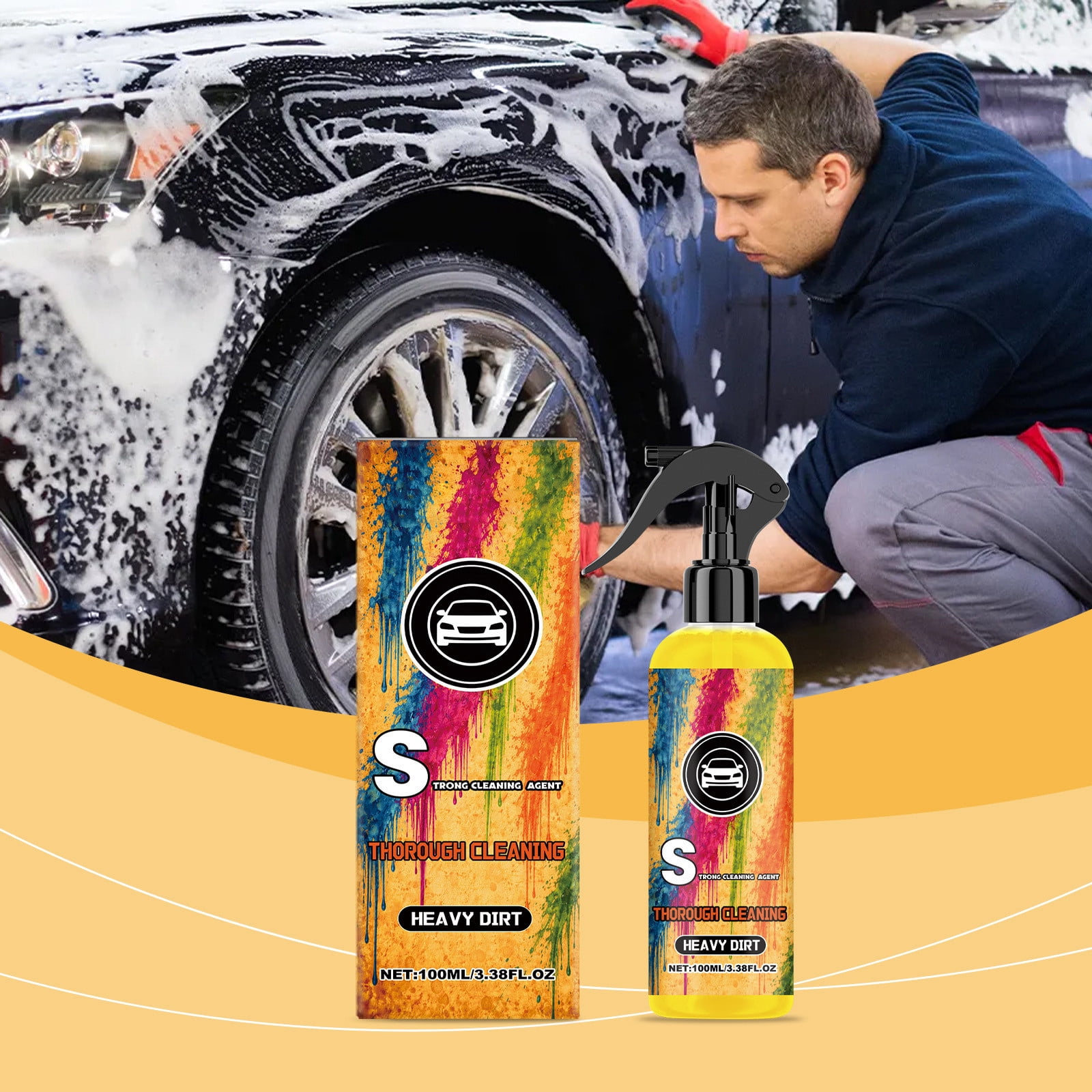 Cleaner For Car Heavy Duty Car Cleaner Degreaser for Engines Multi-Surface Interior ...