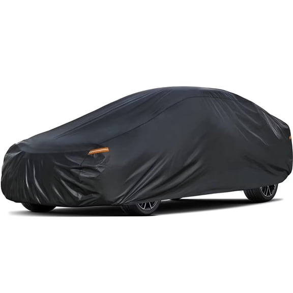 Heavy Duty Car Cover Waterproof All Weather for Automobiles, Size A2 Length 186 to 193 inch, Black