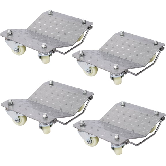 Heavy Duty Car Dolly, 6000 LBS Total Capacity 4 Pack Wheel Dolly, Steel Vehicle Moving Dolly with Brake Casters for Garage Repair