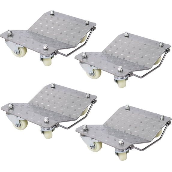 Heavy Duty Car Dolly Set (4-Piece), 6000lb Capacity Wheel Dollies with Locking Casters for Cars, Trucks & Equipment (11.5"x15" Each)