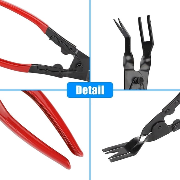 Heavy Duty Car Door Panel Plastic Fastener Remover, Body Retainer Clip Pry Tool, Auto Trim Removal (Red)
