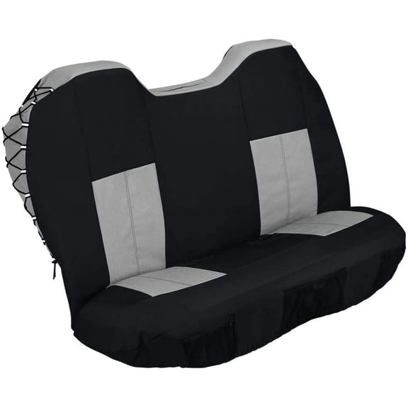 Heavy Duty Car Seat Cover - Universal Fit, Water Resistant Poly Canvas, Gray Rear Seat Covers