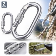 Heavy Duty Carabiner Clip Climbing Carabiner25kn=5600lbs from Rongsi, Hook with Screwgate Multipurpose for Climbing, Rigging, Ropes, Hammocks O Shape, 2pack