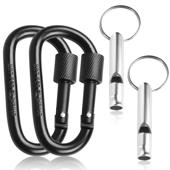 Heavy Duty Carabiner, Aluminum Clip With D-Ring Shape For Versatile Use, Compact And Lightweight, Easy To Use For Camping, Fishing, Hiking, Hunting, 2PCS